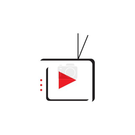 Ilustración de Live TV streaming logo vector plantilla ilustración - Imagen libre de derechos