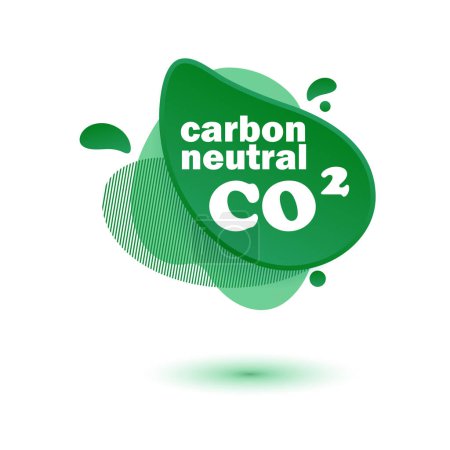 Illustration for Neutral carbon CO2 stamp. Stiker neutral carbon dioxyde footprint . - Royalty Free Image