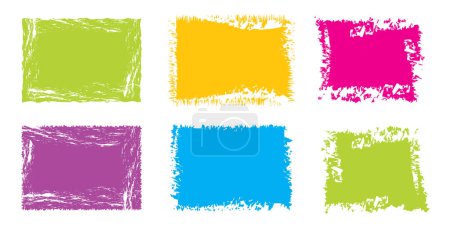 Ilustración de Rectángulo irregular. Color brillante formas simples. Plantilla de papel rectángulo dentada y áspera - Imagen libre de derechos