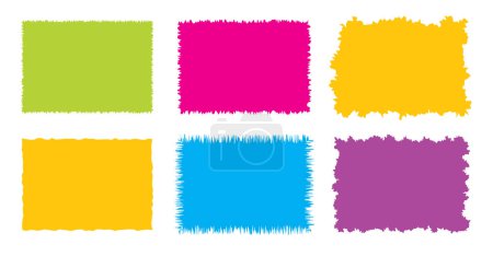Illustration for Jagged rectangle. Bright color simple shapes. Rectangle paper template jagged and rough - Royalty Free Image