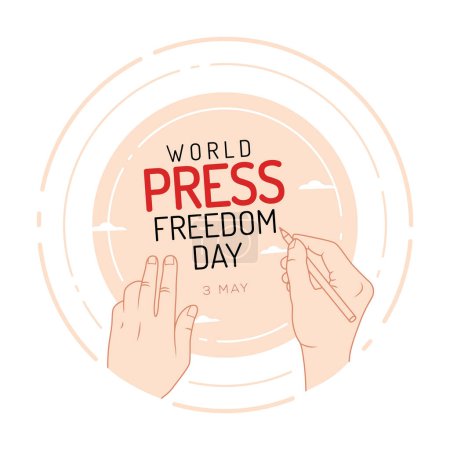 Illustration for World press freedom day concept banner celebration vector illustration. World Press Day to raise awareness of the importance of freedom of the press. Great used on Greeting Cards, Posters and Banners - Royalty Free Image