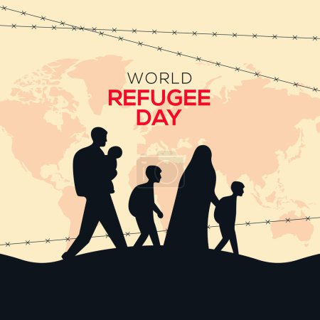 Ilustración de Campaña del Día Mundial de los Refugiados - Imagen libre de derechos