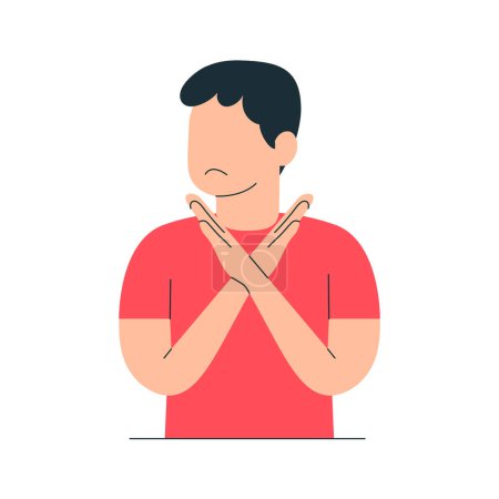 Reject, not interested expression people character vector illustration