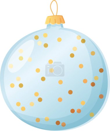Ilustración de Navidad ransparent con confetty elegante bola tradicional y moderna en estilo realista de la historieta. - Imagen libre de derechos