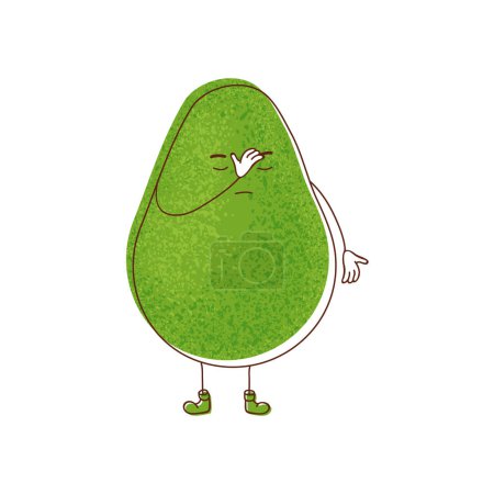 Illustration for An image featuring an avocado facepalming in exasperation. This expressive portrayal captures a moment of frustration and adds a humorous twist to food-related designs, making it perfect for conveying - Royalty Free Image