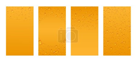 Illustration for Set of yellow water drops story backgrounds. Stock vector illustration in cartoon blurry style. - Royalty Free Image