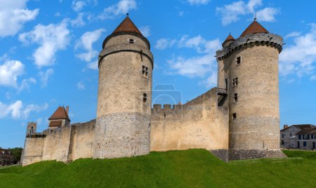 Téléchargez les photos : Château de Blandy les Tours dans le département de la Seine-et-Marne près de Paris, France. Vue panoramique du château. - en image libre de droit