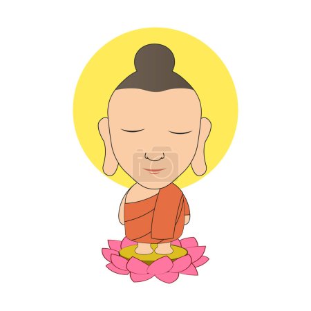 Clipart of cartoon version of lord of buddha stand