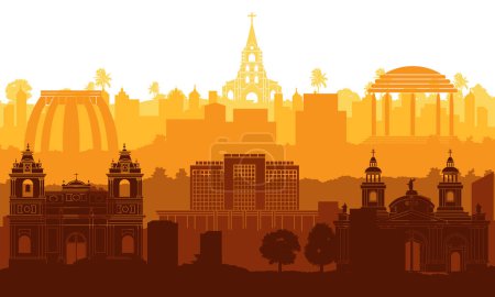 Illustration for Costa Rica famous landmark silhouette style - Royalty Free Image