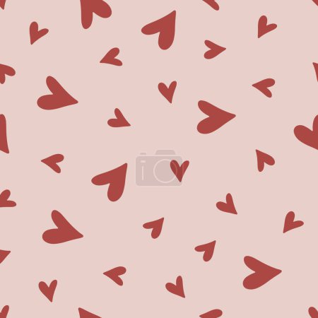 Illustration for Vector seamless pattern with hearts. Creative boho childish background for Valentine s Day. Vector illustration - Royalty Free Image