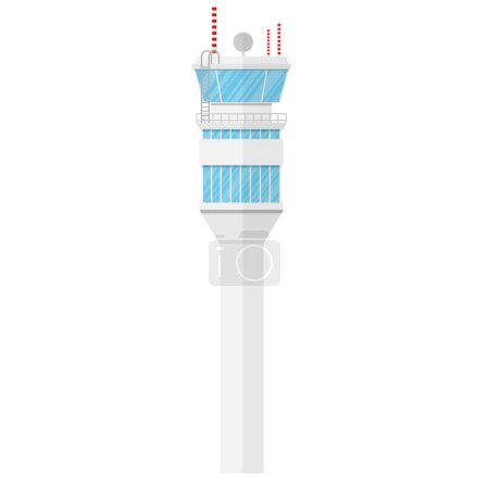 Téléchargez les illustrations : Air traffic controller tower isolated in minimal design - en licence libre de droit
