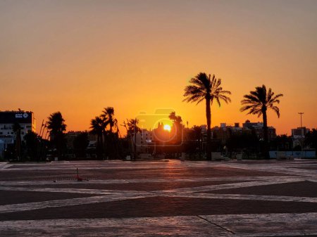 Sonnenuntergang in Al Chubar, Saudi-Arabien