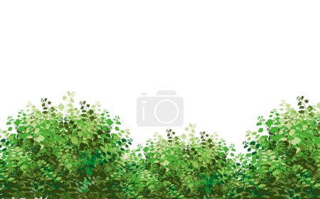 Ilustración de Realistic garden shrub, seasonal bush, boxwood, tree crown bush foliage.Ornamental green plant in the form of a hedge.For decorate of a park, a garden or a green fence. - Imagen libre de derechos