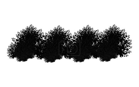 Illustration for Realistic garden shrub, seasonal bush, boxwood, tree crown bush foliage.Set of ornamental black plant in the form of a hedge.For decorate of a park, a garden or a fence. - Royalty Free Image