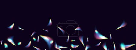Ilustración de Superposición para fondos. Lente vectorial de colores, luz de arco iris de cristal y efectos transparentes llamarada. Concepto de prisma triangular. - Imagen libre de derechos