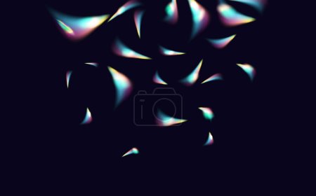 Overlay for backgrounds.Colourful vector lens, crystal rainbow light and flare transparent effects.Triangular prism concept.