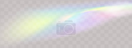 Overlay for backgrounds.Triangular prism concept.Colourful vector lens, crystal rainbow light and flare transparent effects.