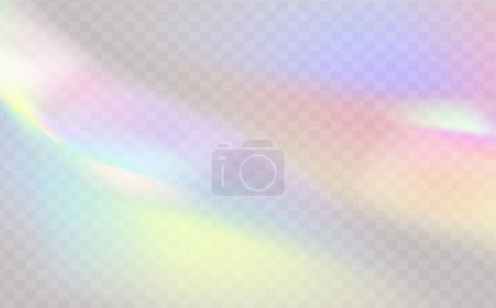 Ilustración de Superposición para fondos. Concepto de prisma triangular. Lente vectorial de colores, luz de arco iris de cristal y efectos transparentes llamarada. - Imagen libre de derechos