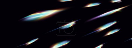 Ilustración de Lente vectorial de colores, luz de arco iris de cristal y efectos transparentes.Superposición para fondos.Concepto de prisma triangular. - Imagen libre de derechos