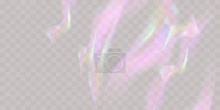 Superposición para fondos. Concepto de prisma triangular. Un conjunto de lentes vectoriales de colores, luz de arco iris de cristal y efectos transparentes llamarada.