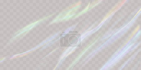 Ilustración de Superposición para fondos. Concepto de prisma triangular. Un conjunto de lentes vectoriales de colores, luz de arco iris de cristal y efectos transparentes llamarada. - Imagen libre de derechos