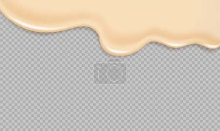 Fließende realistische flüssige Mayonnaise auf transparentem Hintergrund.