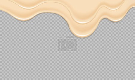 Fließende realistische flüssige Mayonnaise auf transparentem Hintergrund.