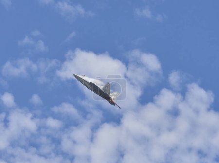 Photo for Cleveland National Airshow. Burke Lakefront Airport. September 3, 2023. US Air Force F-22 Raptor Fighter Jet - Royalty Free Image