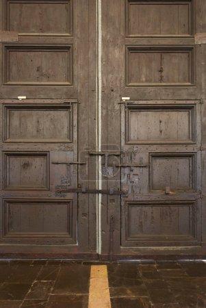 interior cathedral door in Valencia, Spain.  Spain tour October 2023.