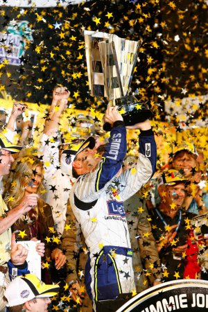 Photo for November 18, 2007 - Homestead, FL, USA: Jimmie Johnson celebrates back to back Nextel Cup championships after securing the 2007 title at Homestead Miami Speedway. - Royalty Free Image