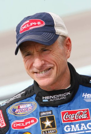 Photo for November 17, 2007 - Homestead, Florida, USA: Mark Martin relaxes before qualifying for Saturday's Ford 300 at Homestead Miami Speedway. - Royalty Free Image