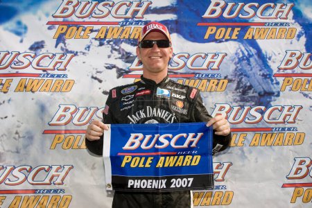 Foto de February 11, 2001 - Phoenix, AZ, USA: Clint Bowyer will start on the pole at Phoenix International Raceway for the running of the NASCAR Busch Series Arizona Travel 200 in Phoenix, AZ. - Imagen libre de derechos
