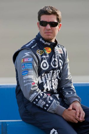 Photo for 09 October, 2009: Martin Truex, Jr. watches qualifying before the Pepsi 500 NASCAR Sprint Cup race at the Auto Club Speedway in Fontana, CA. - Royalty Free Image