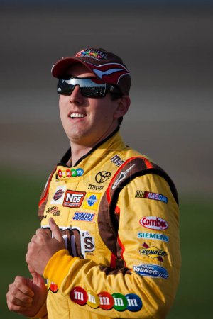Photo for 27 February 2009 NASCAR Shelby 427 Las Vegas, Nevada - Kyle Busch runs down pit road at the Las Vegas Motor Speedway during qualifying for the running of the Shelby 427 in Las Vegas, Nevada. - Royalty Free Image