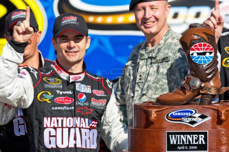Photo for Apr 05, 2009 NASCAR Samsung 500 Fort Worth, TX - Jeff Gordon wins the Samsung 500 NASCAR Sprint Cup Series event at the Texas Motor Speedway in Fort Worth, TX. - Royalty Free Image