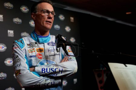 Photo for KEVIN HARVICK gets interviewed during the  Daytona 500 Media Day in Daytona Beach, FL, USA - Royalty Free Image