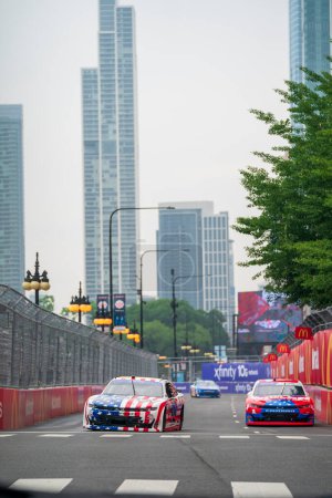 Photo for NASCAR Xfinity Driver, JUSTIN MARKS (10) takes to the track to practice for the Inaugural The Loop 121 on the Chicago Street Course in Chicago IL. - Royalty Free Image