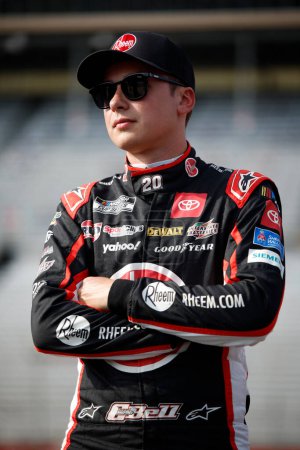Photo for NASCAR Cup Driver, Christopher Bell (20) takes to the track to qualify for the Quaker State 400 Available at Walmart at the Atlanta Motor Speedway in Hampton GA. - Royalty Free Image