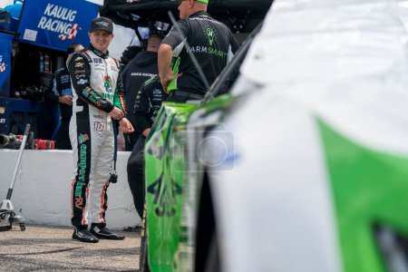 Photo for NASCAR Cup Driver, Justin Haley (31) takes to the track to practice for the Crayon 301 at the New Hampshire Motor Speedway in Loudon NH. - Royalty Free Image