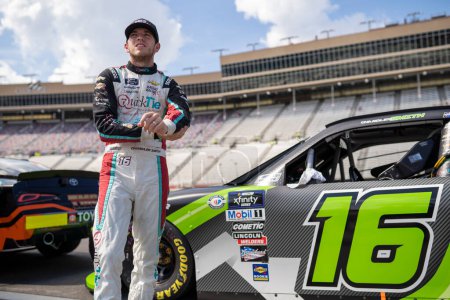 Photo for NASCAR Xfinty Driver, Chandler Smith (16) takes to the track to qualify for the Alsco Uniforms 250  at the Atlanta Motor Speedway in Hampton GA. - Royalty Free Image