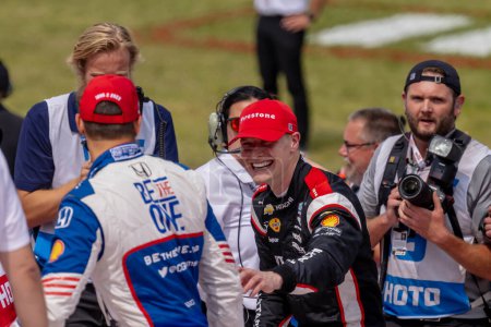 Photo for INDYCAR Series driver, JOSEF NEWGARDEN (2) of Nashville, Tennessee, wins the Hy-Vee INDYCAR Race Weekend at Iowa Speedway in Newton, IA, USA. - Royalty Free Image