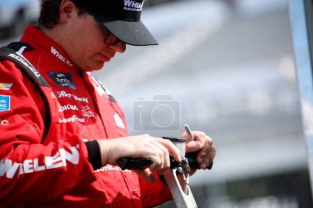 Photo for NASCAR Xfinity Series Driver, Sheldon Creed (2) gets ready to qualify for the Pocono 225 at the Pocono Raceway in Long Pond PA. - Royalty Free Image