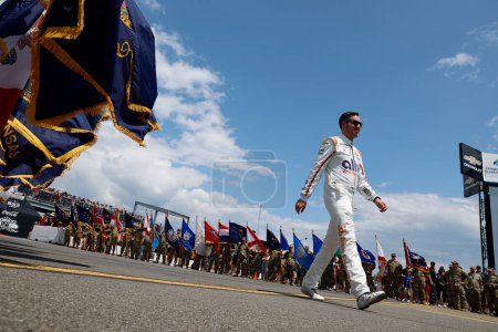 Photo for NASCAR Cup Series Driver, Alex Bowman (48) gets introduced for the HighPoint.com 400 at the Pocono Raceway in Long Pond PA. - Royalty Free Image