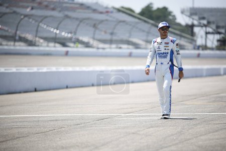 Photo for NASCAR Cup Series Driver, Kyle Larson (5) gets ready to qualify for the Cook Out 400 at the Richmond Raceway in Richmond VA. - Royalty Free Image