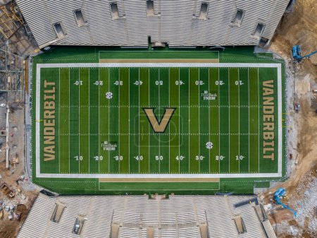 Téléchargez les photos : Vue aérienne du stade First Bank sur le campus de l'Université Vanderbilt situé à Nashville, Tennessee - en image libre de droit