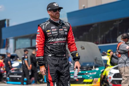 Photo for NASCAR Xfinity Series Driver, Jeb Burton (27) takes to the track to practice for the Cabo Wabo 250 at the Michigan International Speedway in Brooklyn VA. - Royalty Free Image