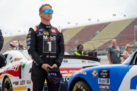 Photo for NASCAR Xfinity Series Driver, John Hunter Nemechek (20) races for position for the CABO WABO 250 at the Michigan International Speedway in Brooklyn MI. - Royalty Free Image