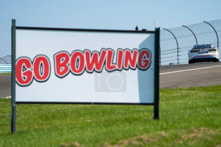 Photo for NASCAR Cup Driver, William Byron (24) races for position for the Go Bowling at the Glen at the Watkins Glen International in Watkins Glen NY. - Royalty Free Image