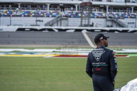 Photo for NASCAR Xfinity Driver, Bubba Wallace (23) takes to the track to qualify for the Coke Zero Sugar 400 at the Daytona International Speedway in Daytona  FL. - Royalty Free Image