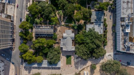 Photo for Sep 15, 2023-San Antonio, TX:  Aerial view of the historic Spanish mission, the Alamo in San Antonio, Texas. - Royalty Free Image
